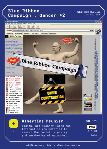Blue Ribbon Campaign . dancer #2 by Albertine Meunier, WN-021 Pento card